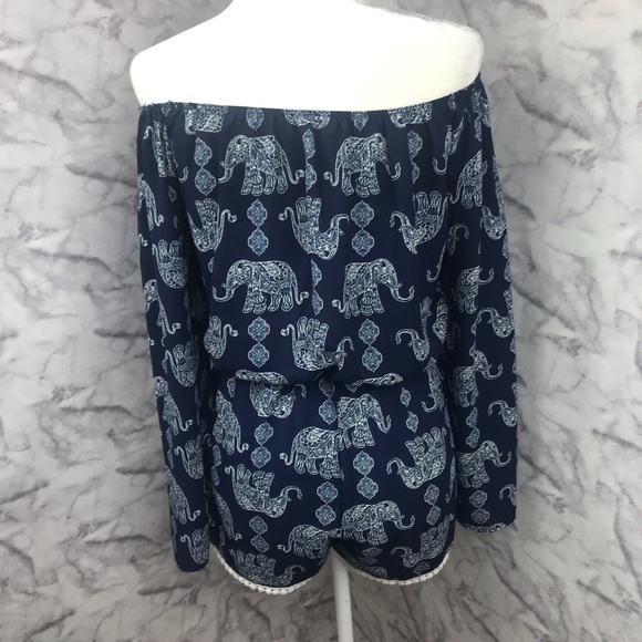 Jesse & J Elephant Print Bohemian Flowy Romper - Picture 3 of 8